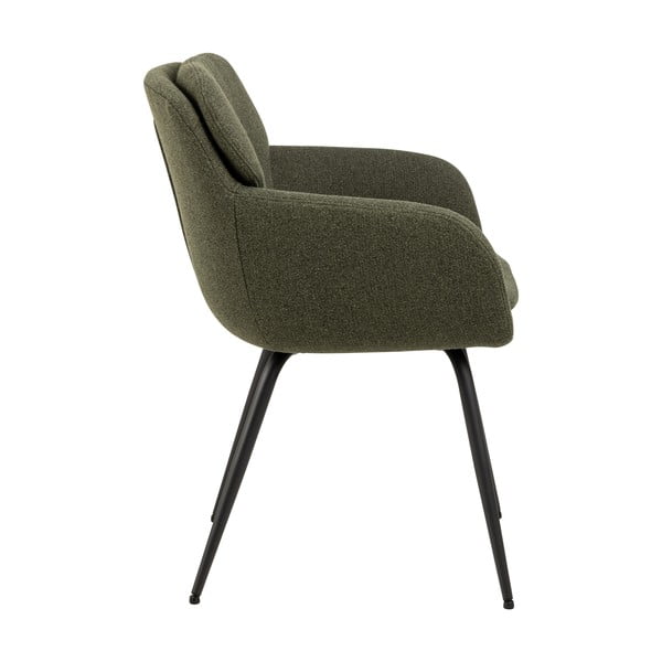 Kaki zelena podstavljena blagovaonska stolica s naslonima za ruke Dora – Actona-image-3