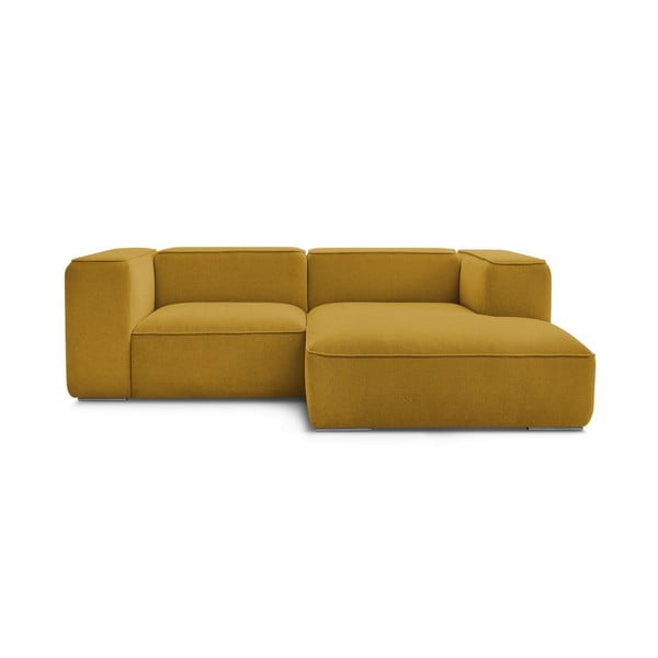 Oker žuta kutna garnitura od bouclé tkanine (s desnim kutom) Zephyr – Bobochic Paris