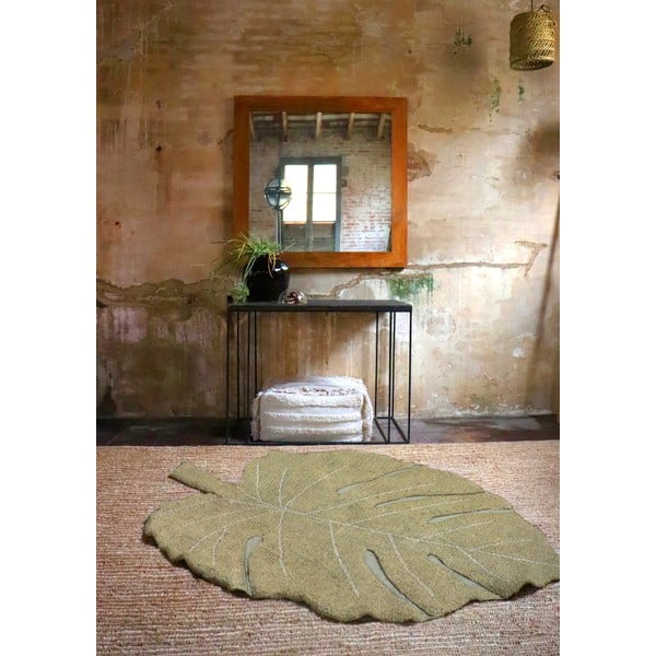 Kaki zeleni periv/ručno rađen pamučan dječji tepih 120x180 cm Monstera Olive – Lorena Canals-image-4
