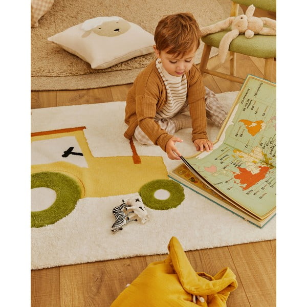 Pamučan dječji tepih boje slonovače 90x150 cm Pecky – Kave Home-image-1