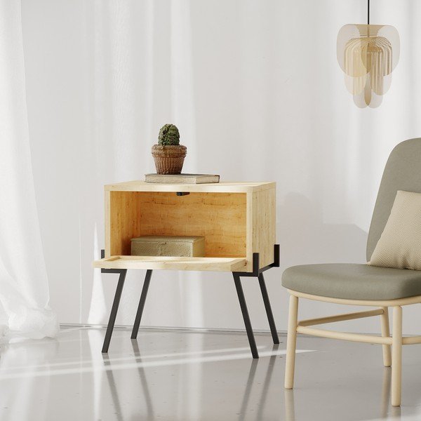 Noćni ormarić u prirodnoj boji Naive – Kalune Design-image-1