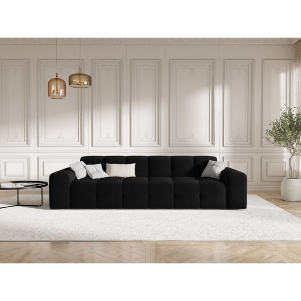 Crna baršunasta sofa 255 cm Kendal - Micadoni Home-image-1