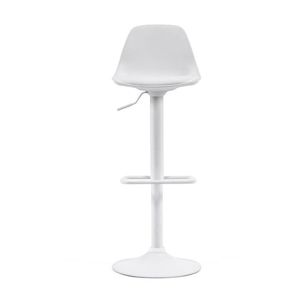 Mat bijela barska stolica podesive visine od umjetne kože (visine sjedala 60 cm) Orlando-T – Kave Home-image-4