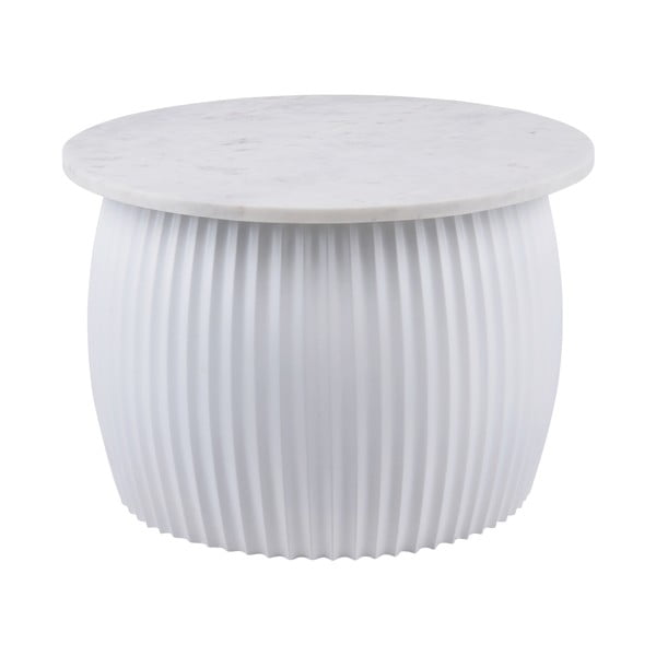 Bijeli okrugao stolić za kavu s pločom stola u mramornom dekoru ø 52 cm  Luscious  – Leitmotiv