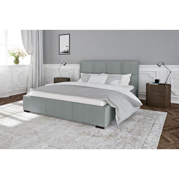 Sivi bračni krevet s podnicom i prostorom za odlaganje Guy Laroche Home Fascination, 180 x 200 cm-image-1