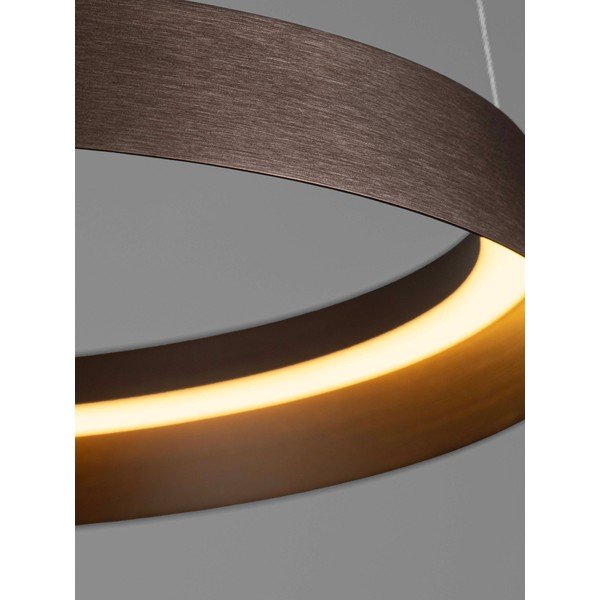 Smeđa LED viseća svjetiljka aluminijska s mogućnosti zatamnjivanja sa sjenilom od akrilnog stakla ø 45 cm Ormi – Nova Luce-image-2