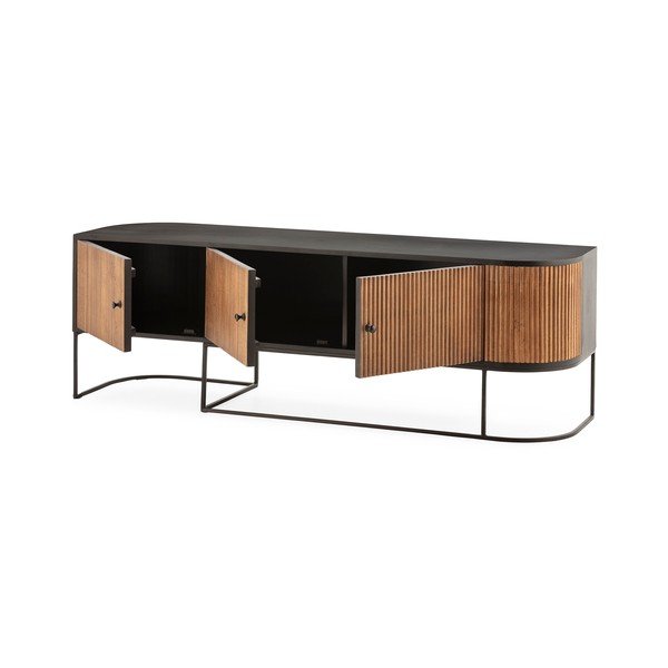 TV komoda od masivnog manga u prirodnoj boji 160x55x40 cm Curve – MOME-image-3