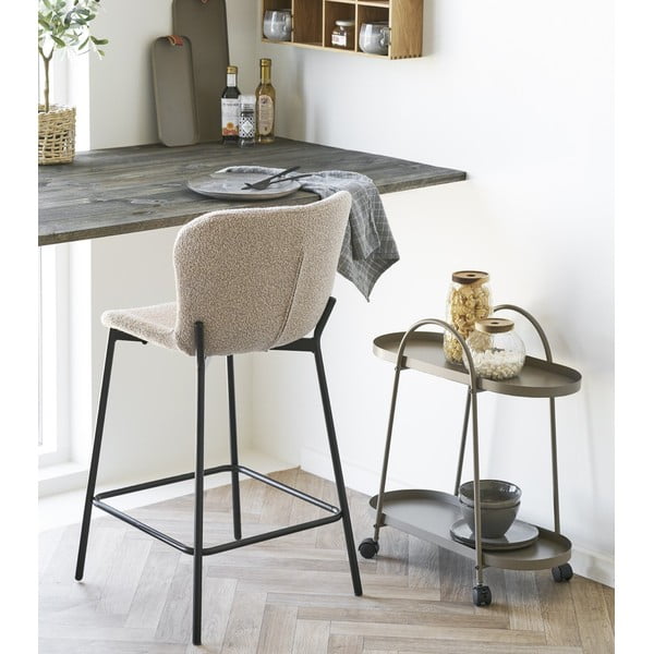 Bež podstavljena barska stolica (visine sjedala 65 cm) Maceda – House Nordic-image-1