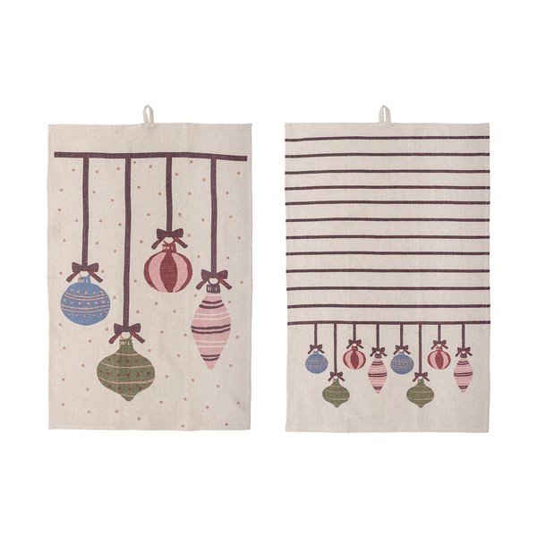 Pamučna kuhinjska krpa 2 kom s božićnim motivom 71x45 cm Ornamentia – Bloomingville