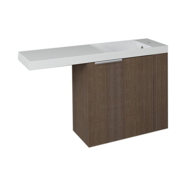 Smeđi zidni ormarić bez umivaonika u dekoru bora 50x50 cm Latus Vi – Sapho