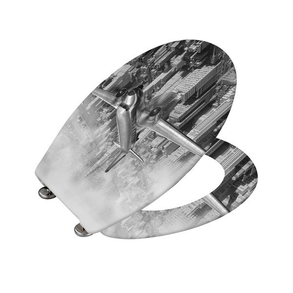 WC sjedalo s lakim zatvaranjem Wenkoo Old Time Plane 45 x 37,5 cm-image-2