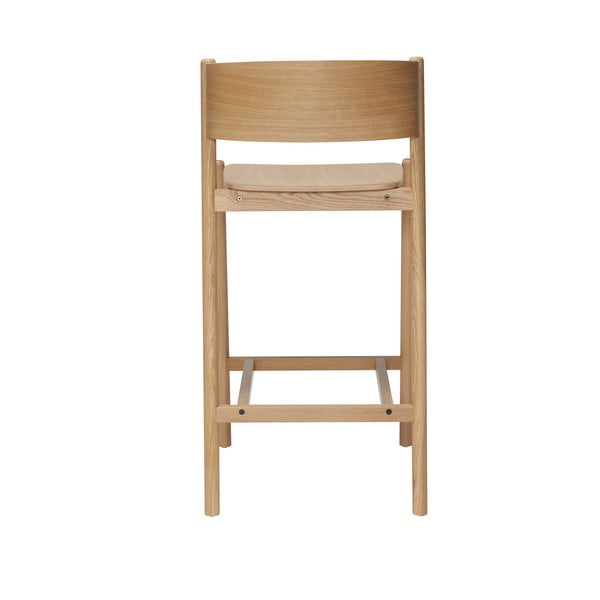 Barska stolica u dekoru hrasta u prirodnoj boji (visine sjedala 75 cm) Oblique – Hübsch-image-3