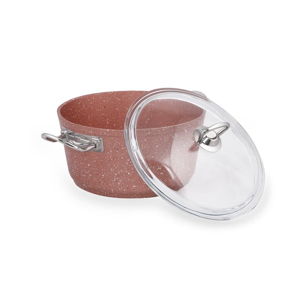 Ružičasti aluminijski lonac s poklopcem Güral Porselen Classic, ø 22 cm-image-3