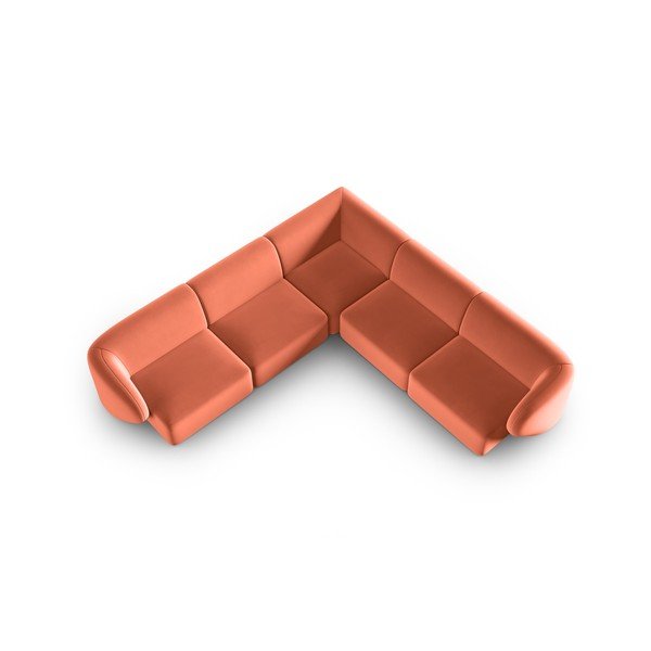 Ružičasta baršunasti kutna garnitura Paolo – Milo Casa-image-1