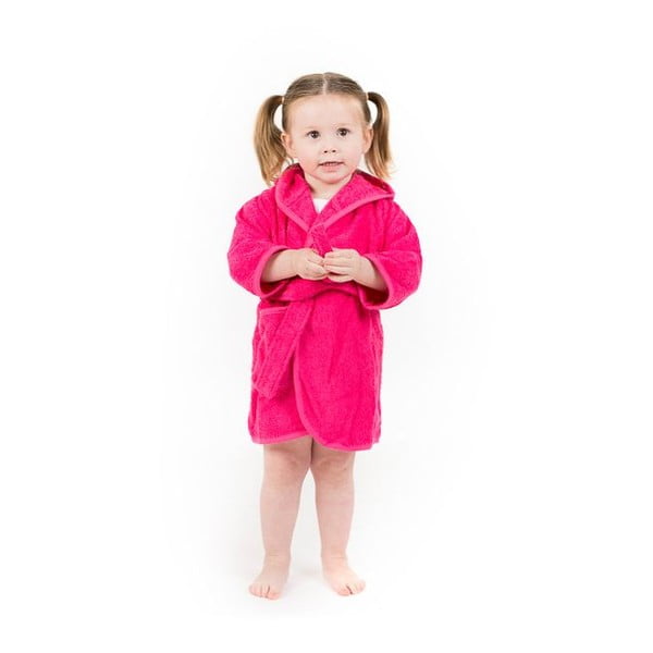 Tamno rozi pamučni dječji kućni ogrtač vel.1-2 god - Tiseco Home Studio-image-2