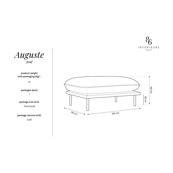 Bež baršunast tabure Auguste – Interieurs 86-image-4