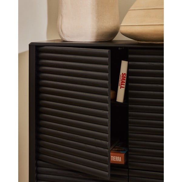 Crni ormarić u dekoru hrasta 104,5x144x40 cm Lenon – Kave Home-image-4