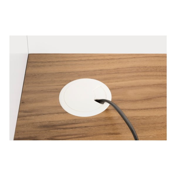 Bijeli stol s detaljima u drvo oraha dekor TemaHome Volga-image-4