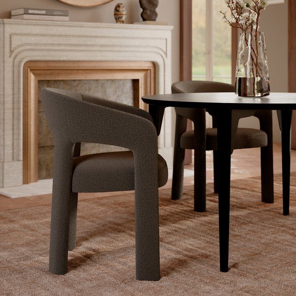 Smeđa blagovaonska stolica s naslonima za ruke Splendor – DAN-FORM Denmark-image-2