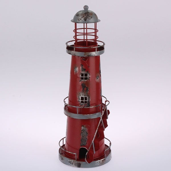 Metalni viseći svijećnjak Crveni svjetionik, 32 cm
