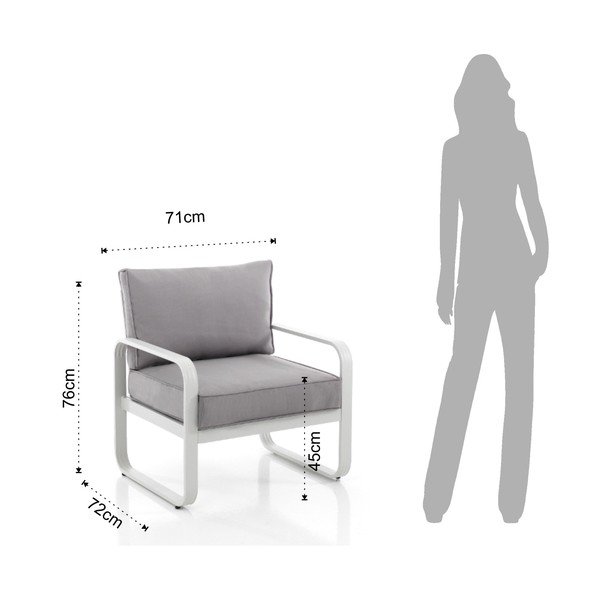 Svijetlo siva metalna vrtna fotelja Ischia – Tomasucci-image-4