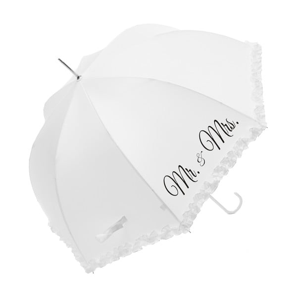 Bijeli kišobran za vjenčanje Ambiance Mr &amp; Mrs, ⌀ 90 cm