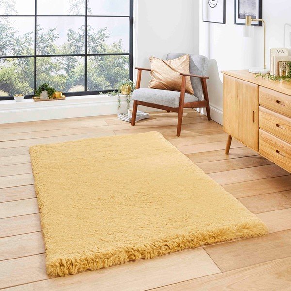 Senf žuti tepih 80x150 cm Super Teddy – Think Rugs-image-1