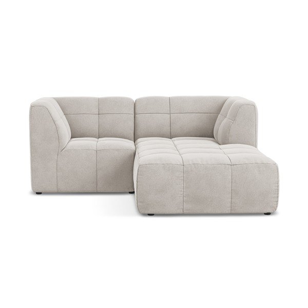 Bež baršunasti kutna garnitura (s desnim kutom/s ležaljkom) Aloha – Makamii