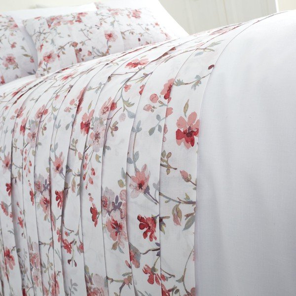 Bijelo-crvena posteljina Catherine Lansfield Jasmine Floral, 200 x 200 cm-image-4