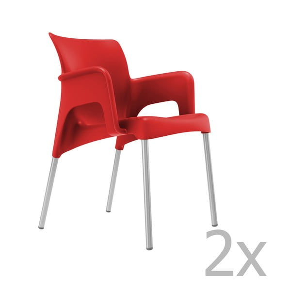 Set od 2 crvene vrtne stolice Resol Sun