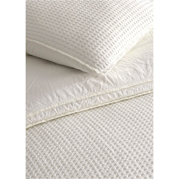 Bijela posteljina za krevet za jednu osobu od renforce pamuka 140x200 cm Waffle Striped – Mila Home Luxury-image-2