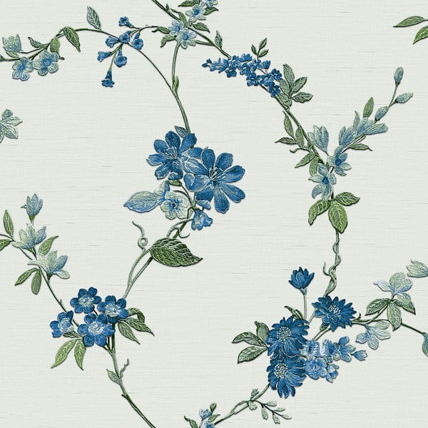 Flis tapeta 10 m x 53 cm Floral Blue – Vavex
