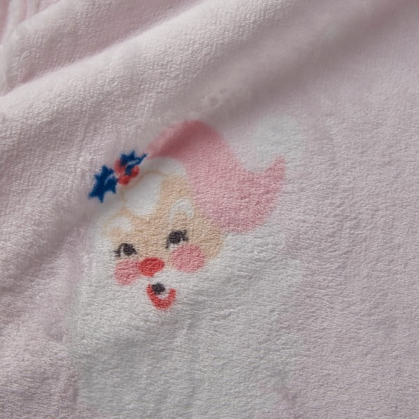 Svijetlo ružičasta deka s božićnim motivom od mikropliša 130x170 cm Vintage Christmas Santa – Catherine Lansfield-image-2