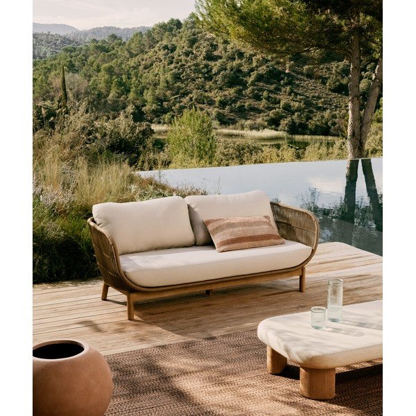 Bež podstavljena vrtna sofa Catalina – Kave Home-image-1