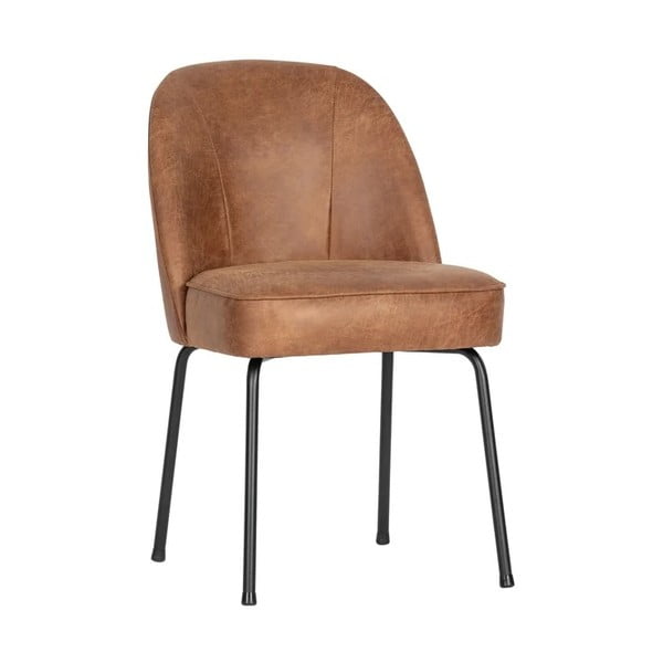 Konjak smeđe kožne blagovaonske stolice u setu 2 kom Vogue – WOOOD