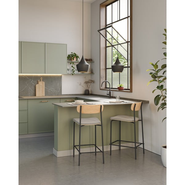 Crne/smeđe-sive barske stolice u setu 2 kom (visine sjedala 66 cm) Adriana – Marckeric-image-1