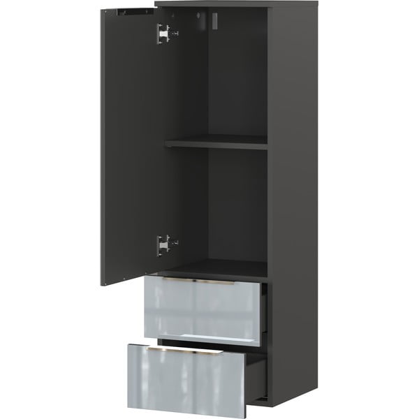 Sivi visok/zidni kupaonski ormarić 36x111 cm Vasio – Germania-image-3