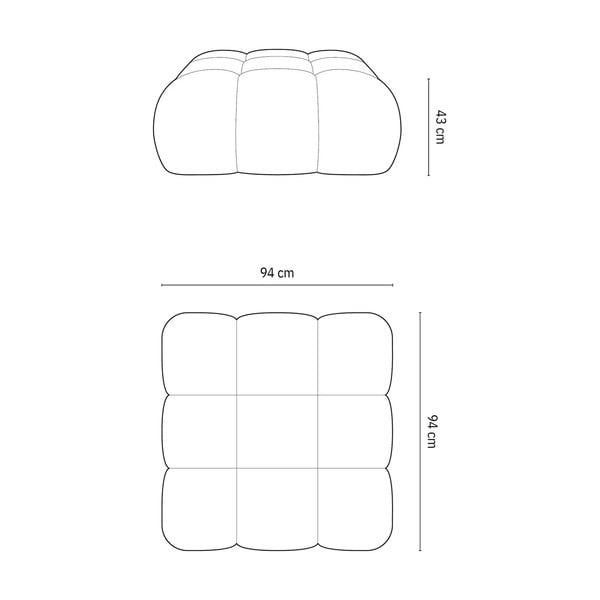 Svijetlo sivi modularni tabure od bouclé tkanine Bellis – Micadoni Home-image-4