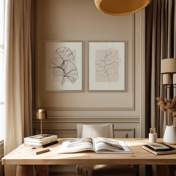 Tiskane slike u setu 2 kom s okvirom 30x40 cm Floral Set – Styler-image-1