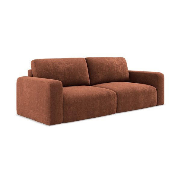 Sklopiva/s prostorom za odlaganje sofa od šenila boja terakote 252 cm Kona – Makamii-image-2