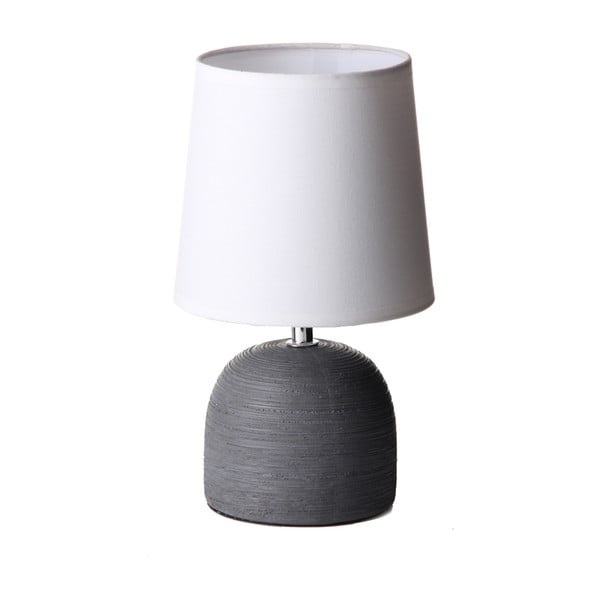 Siva stolna lampa keramička s tekstilnim sjenilom (visina 27,5 cm) – Casa Selección