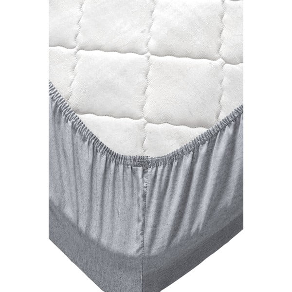 Pamučna posteljina za bračni krevet/s produženom plahtom  u boji lososa/siva 200x220 cm - Mila Home-image-4