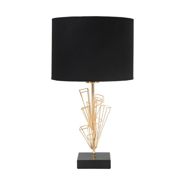 Stolna lampa u crno-zlatnoj boji Mauro Ferretti Glam Olig, visina 45 cm