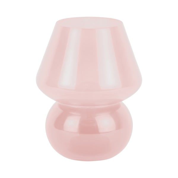 Svijetlo ružičasta LED stolna lampa sa staklenim sjenilom (visina 20 cm) Vintage - Leitmotiv