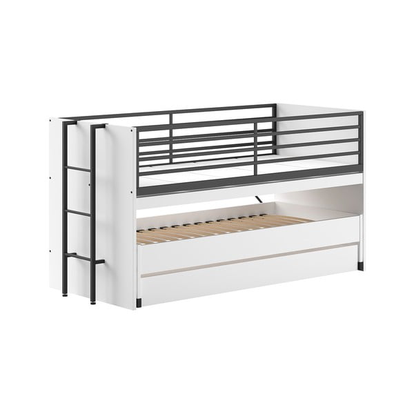 Bijeli dječji krevet na kat/s dodatnim ležajem s podnicom 90x200 cm Sam – Vipack-image-2