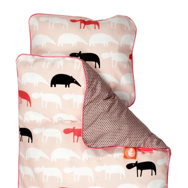 Dječja ružičasta posteljina Done By Deer Zoopreme, 70 x 80 cm