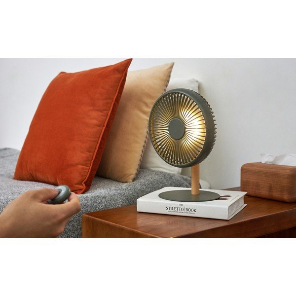 Zelena stolna lampa s ventilatorom na daljinsko upravljanje (visina 26 cm) Beyond - Gingko-image-1