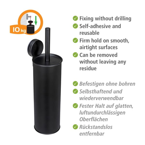 Crna željezna samoljepljiva WC četka Pavia – Wenko-image-3