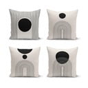 Crno-bež jastučnice u setu 4 kom 43x43 cm - Minimalist Cushion Covers