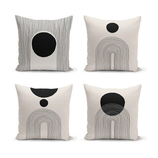 Crno-bež jastučnice u setu 4 kom 43x43 cm - Minimalist Cushion Covers